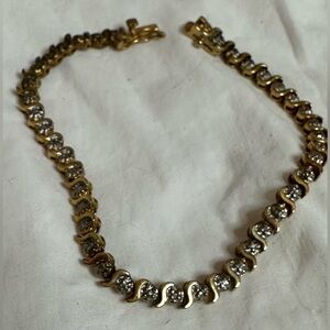 Elegant 925 Sterling Silver/ Gold plated Women’s Tennis Bracelet